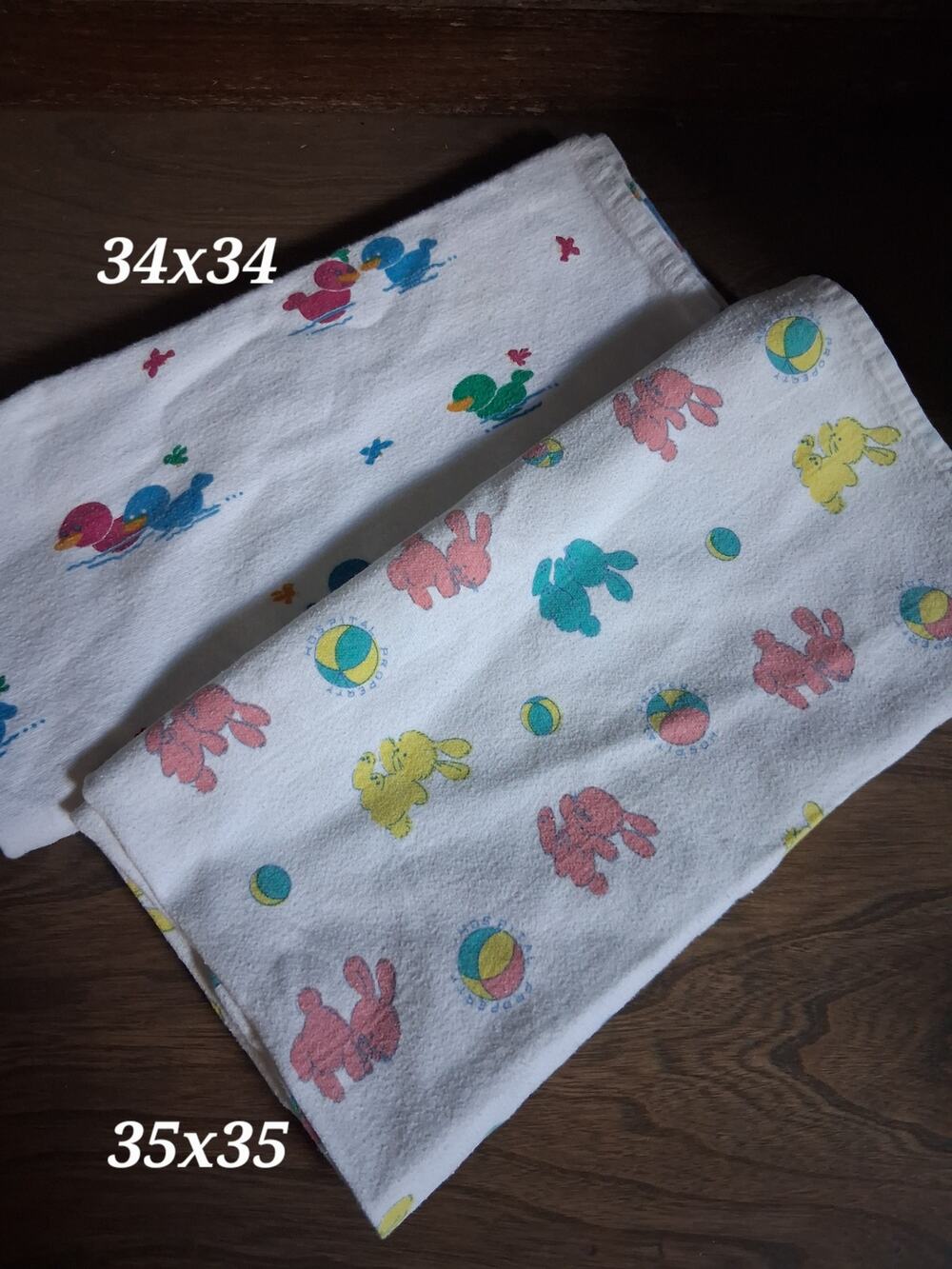 Vintage Bunnyland Hospital Baby Blanket Receiving Swaddle Bunny Rabbit Ball 80s